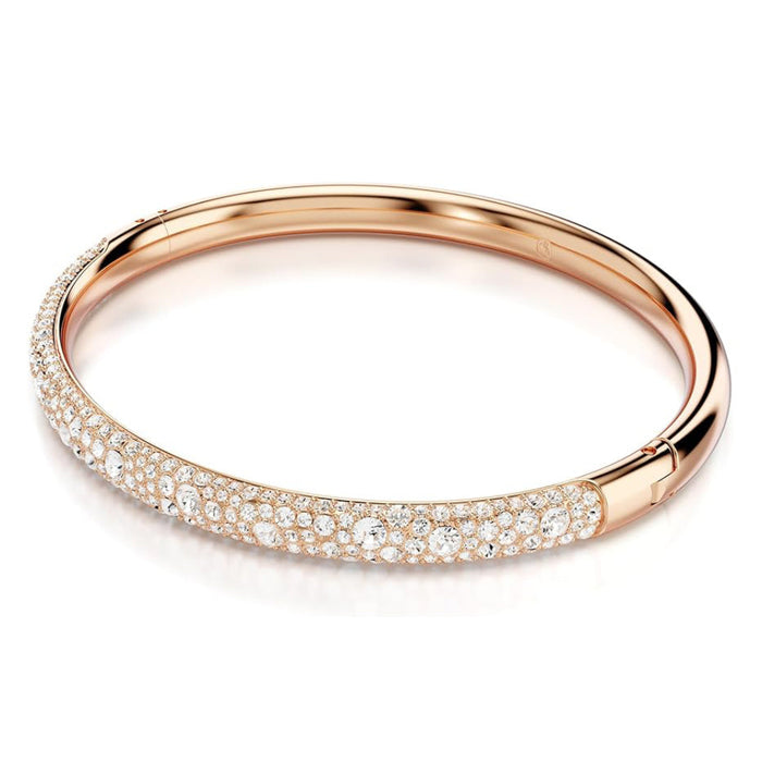 Swarovski Women's Snow Pavé Of Clear Round Crystals In A Rose Gold-Tone Finished Setting Size L Sublima Bangle Bracelet - 5688612
