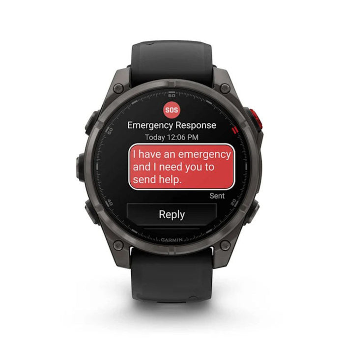 Garmin fēnix® 8 Pro 47mm Unisex Carbon Gray DLC Titanium With Black/Pebble Gray Silicone Band AMOLED Display inReach® Technology Sapphire Premium Connected Multisport GPS Smartwatch - 010-03198-00