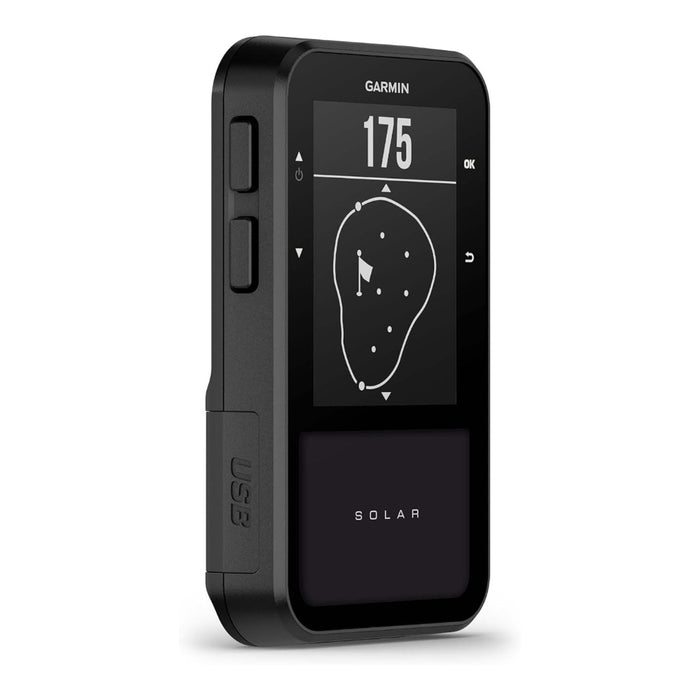 Garmin Approach® G20 Solar Unisex Black Sunlight-Readable High Resolution Display Built-in Magnet To Mount On Your Cart Big Numbers For Easy Reading GPS Golf Handheld With Solar Charging - 010-02889-00