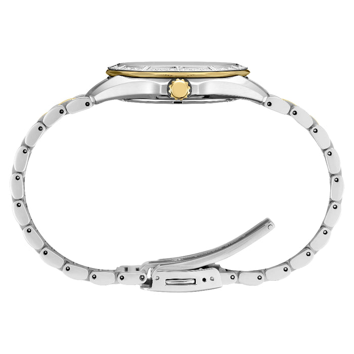 Seiko Women's Mother of Pearl Dial Gold And Silver Stainless Steel Band Analog Quartz Watch - SUR622