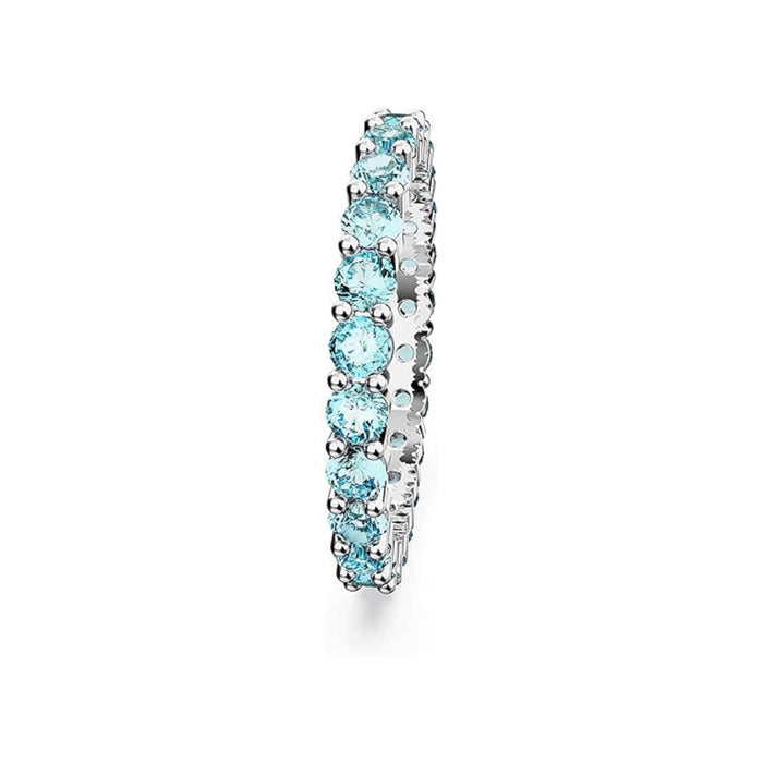 Swarovski Part of the Matrix Vittore Collection Women's Aquamarine-Blue Crystals on a Rhodium Finished Band Size 6 Matrix Vittore Ring - 5658671