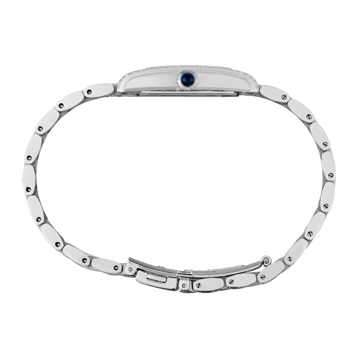 Seiko Women's White Dial Silver Stainless Steel Band Analog Quartz Watch - SWR091