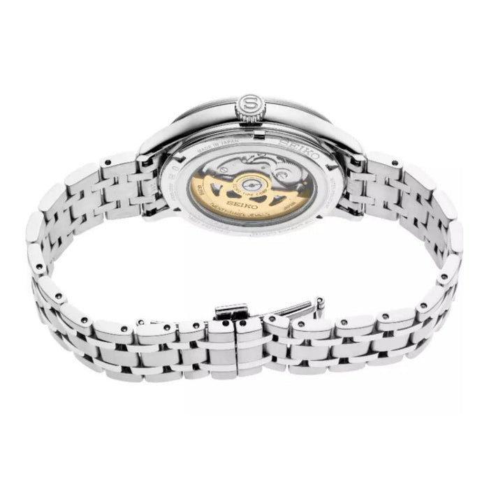 Seiko Men's Light Blue Dial Silver Stainless Steel Band Analog Automatic Watch - SRPF53