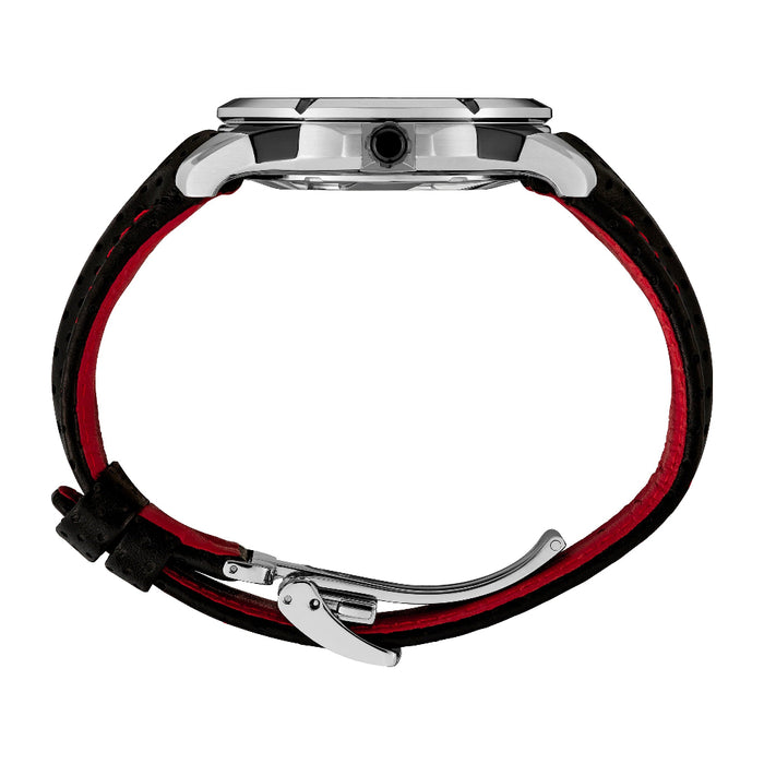 Seiko Coutura Men's Red Dial Black Leather Band Analog Quartz Watch - SUR567