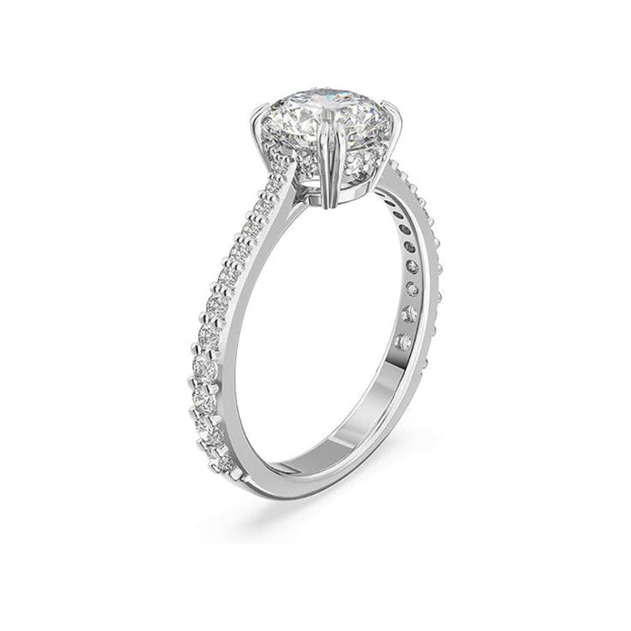 Swarovski Women's Clear Zirconia on a Rhodium Finish Setting Size 8 Stilla Ring - 5645252