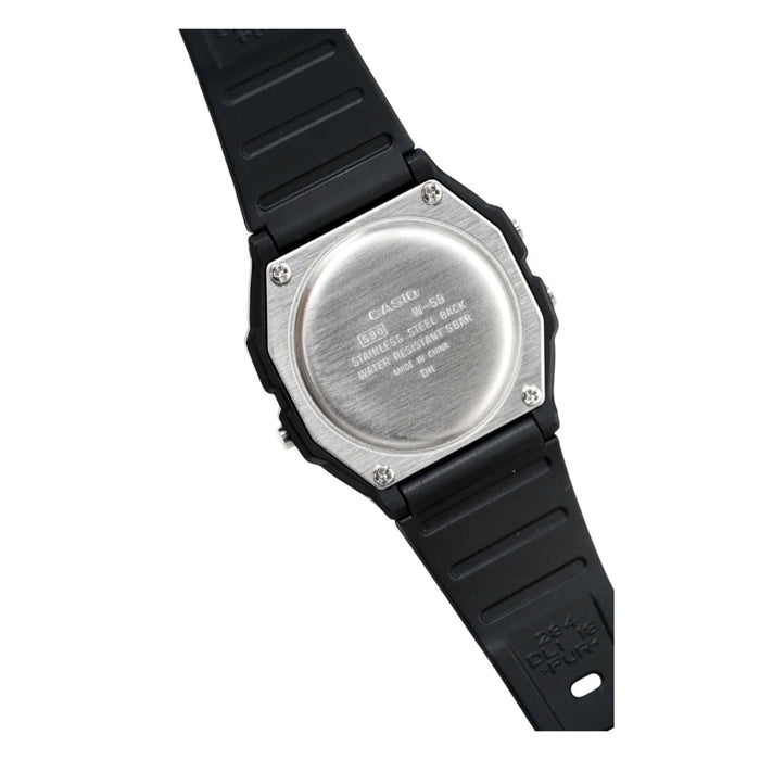 Casio Men's Gray Dial Black Resin Band Digital Quartz Watch - W-59-1VQD