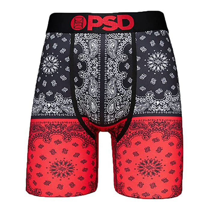 PSD Men's Black Bandana Split Boxer Briefs Large Underwear - 221180062-BLK-L