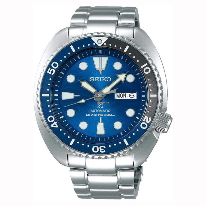 Seiko Men's Blue Dial Silver-tone Stainless Steel Band Analog Prospex Automatic Watch - SRPD21