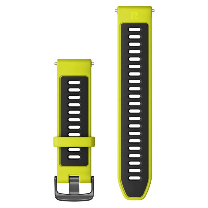Garmin Forerunner® Unisex Amp Yellow/Black With Slate Hardware Silicone 22 MM QuickFit Watch Band - 010-11251-AE