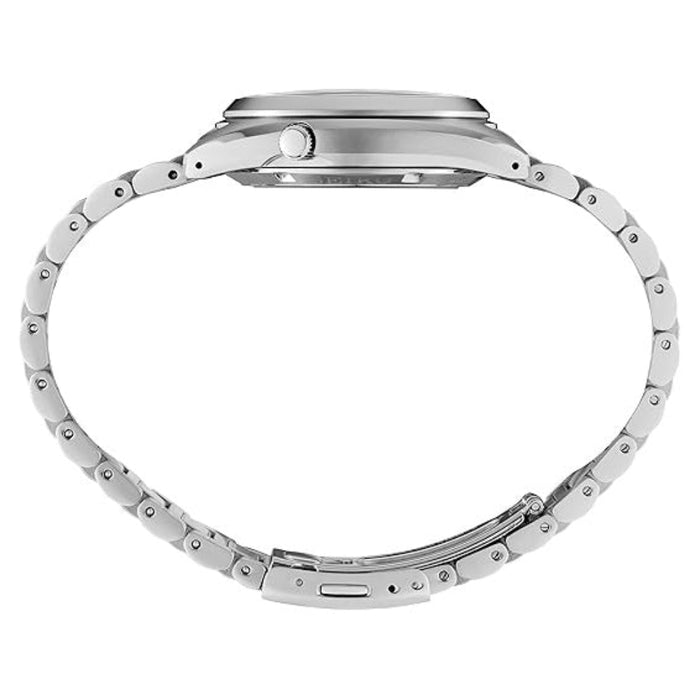 Seiko Men's Gold Dial Silver Stainless Steel Band Analog Automatic Watch - SRPL59