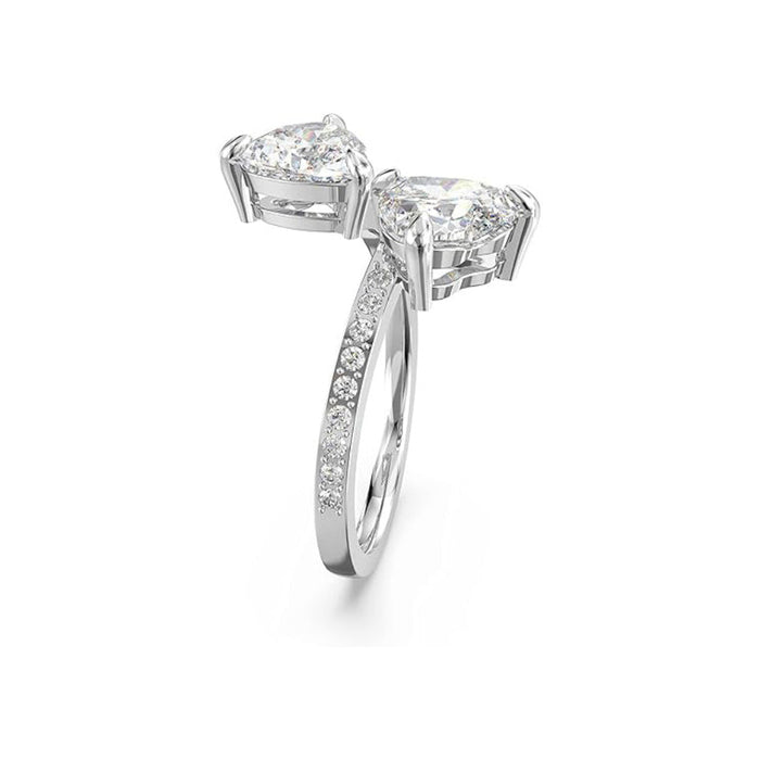 Swarovski Women's Crystals and White Pavé and a Rhodium Plated Band Size 6 Attract Soul Ring - 5535191