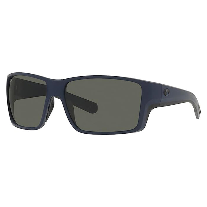 Costa Del Mar Men's Midnight Blue Frame Grey Mirror Lens Polarized Reefton Pro Rectangular Sunglasses - 06S9080-908012-63