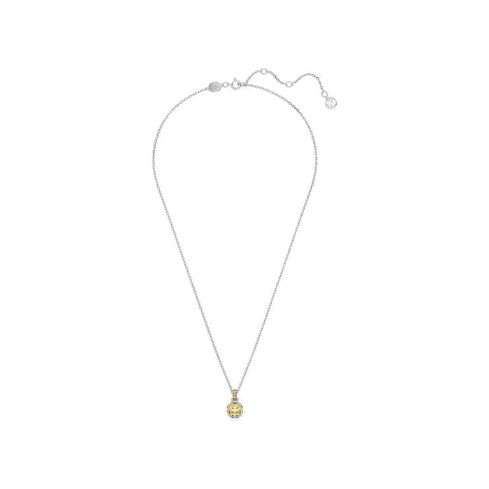 Swarovski Women's Yellow Square-Cut Stone and Crystals in a Rhodium-Finished Setting November Birthstone Pendant Necklace - 5651792