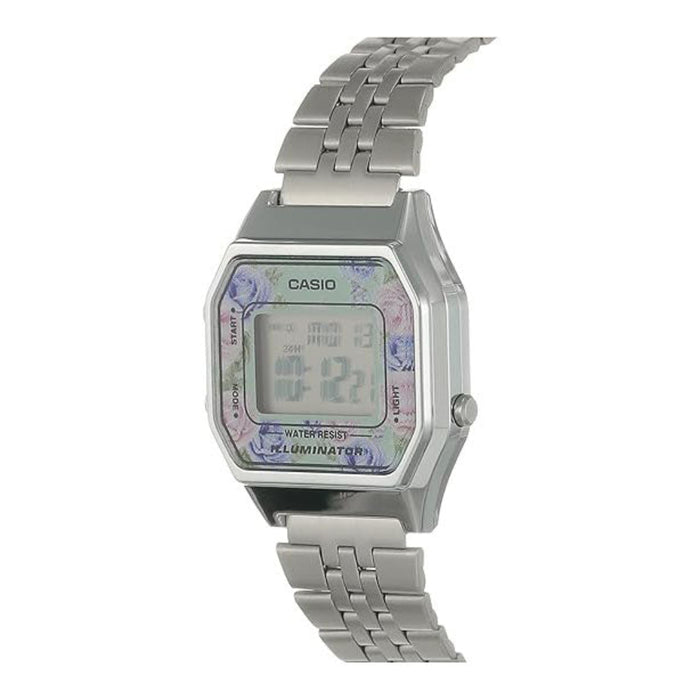 Casio Women's Gray Dial Silver Stainless Steel Band Digital Quartz Watch - LA680WA-4CDF-M