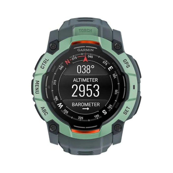 Garmin Instinct® 3 50mm Unisex Neo Tropic/Twilight AMOLED Display Metal-Reinforced Bezel Built-in Flashlight Up To 18 Days Of Battery Life Rugged Outdoor GPS Smartwatch - 010-03020-01