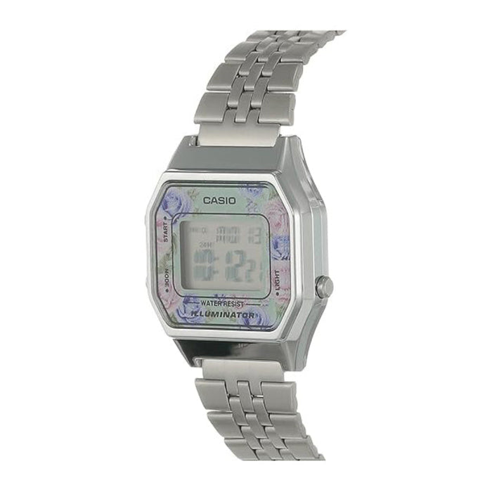 Casio Women's Gray Dial Silver Stainless Steel Band Digital Quartz Watch - LA680WA-4CDF