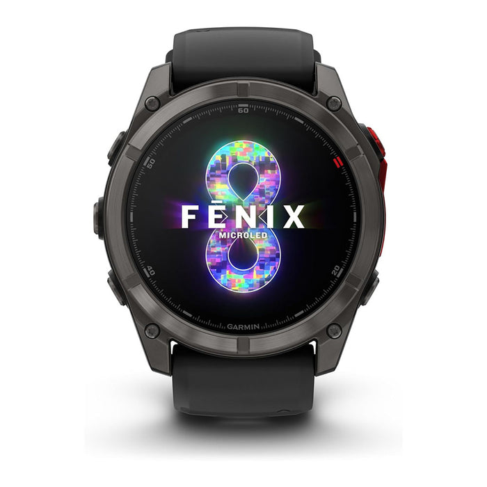 Garmin fēnix 8 Pro 51 MM Unisex Carbon Gray DLC Titanium with Black/Pebble Gray MicroLED Sapphire GPS Smartwatch - 010-03380-00