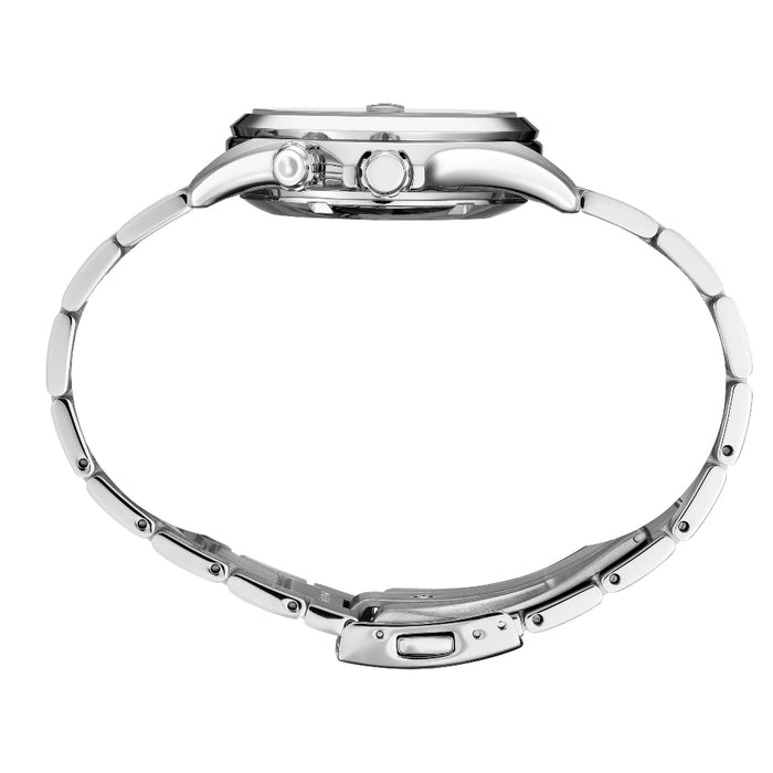 Seiko Prospex Men's Black Dial Silver-Tone Stainless Steel Band Analog Automatic with manual winding capacity Watch - SPB117