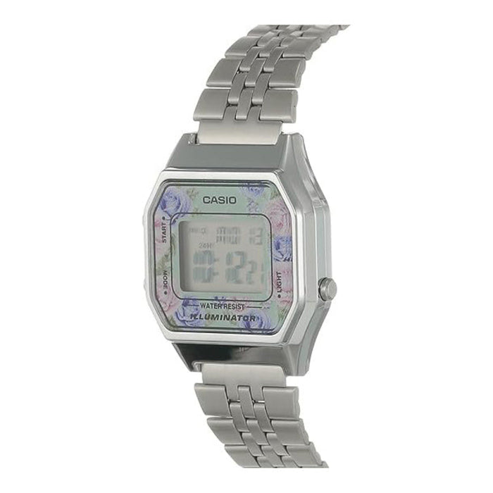 Casio Women's Gray Dial Silver Stainless Steel Band Digital Quartz Watch - LA680WA-2CDF