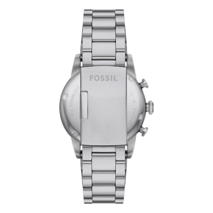 Fossil Men's Blue Dial Silver Stainless Steel Band Analog Quartz Chronograph Sport Tourer Watch - FS6047