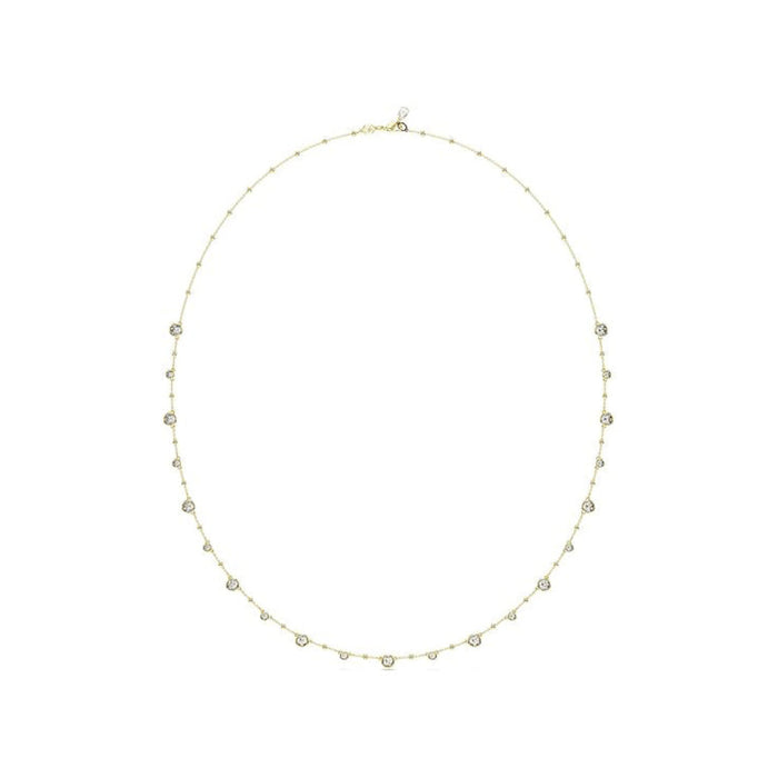 Swarovski Women's Clear Round-Cut Crystals and Shiny Metal Droplets in a Gold-Tone Finished Setting Imber Strandage Necklace - 5680091