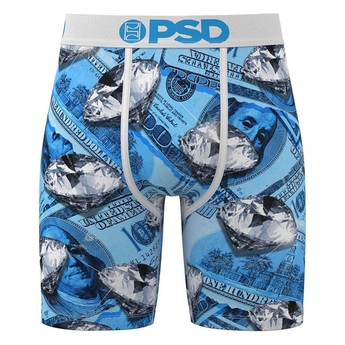 PSD Men's Multicolor Blue Fortune Mid Length Boxer Briefs Large Underwear - 425180127-MUL-L
