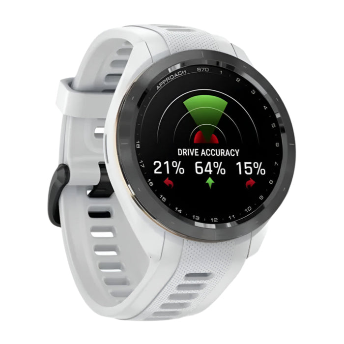 Garmin Approach S70 Black Ceramic Bezel with White Silicone Band 42mm Premium GPS Golf Watch - 010-02746-00
