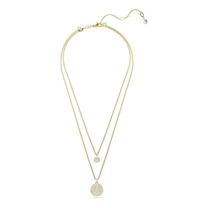 Swarovski Women's Meteor Motif With Snow Pave Of Clear Round-Cut Crystals In A Gold-Tone Finished Setting Sublima Layered Pendant Necklace - 5683442