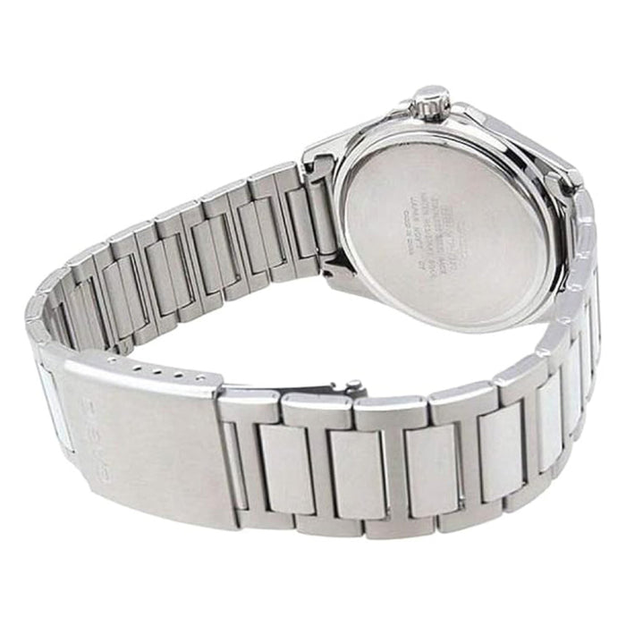 Casio Men's Black Dial Silver-Tone Stainless Steel Band Analog Japanese Quartz Watch - MTP-1370D-1A2VDF