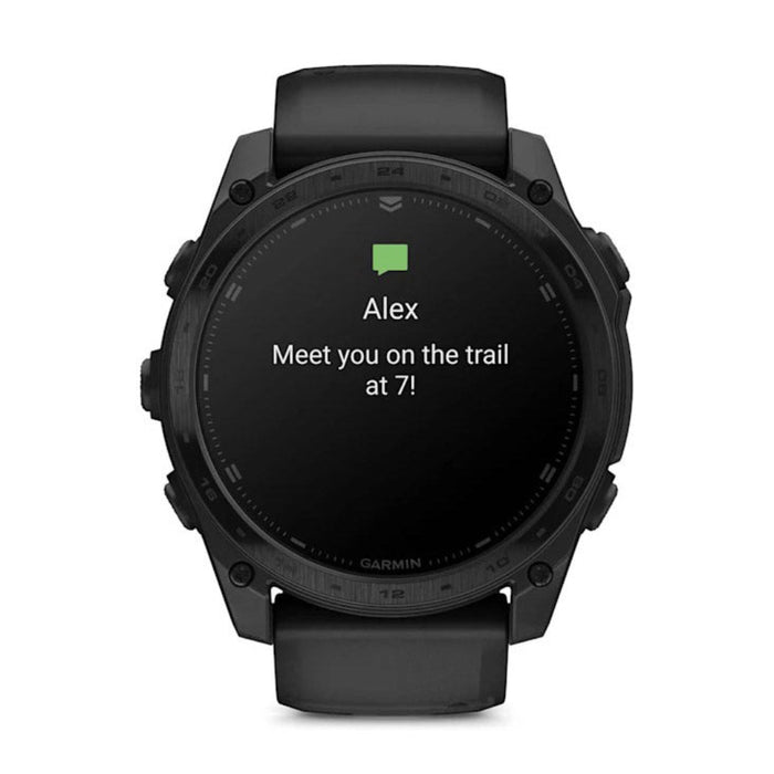 Garmin tactix® 8 51MM Unisex Black With Titanium Caseback And Black Silicone Band AMOLED Display Includes Applied Ballistics Ultralight™ Solver Premium Tactical GPS Smartwatch - 010-03406-00