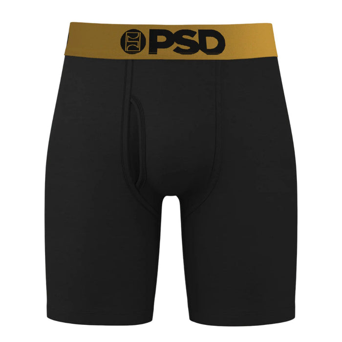 PSD Men's Black Gold Solid Luxe Modal Boxer Briefs Large Underwear - 325180098-BLK-L