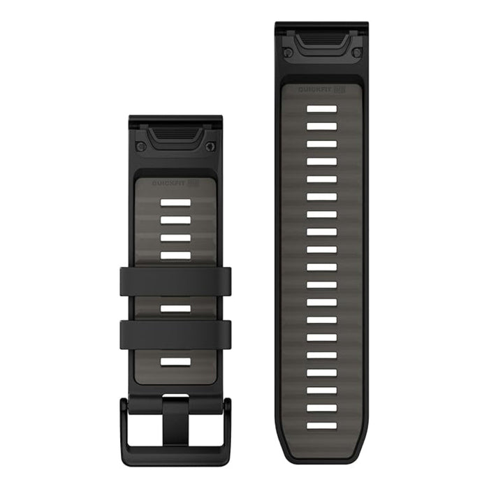 Garmin Unisex Black/Pebble Gray Silicone 26MM QuickFit Watch Band - 010-13393-00
