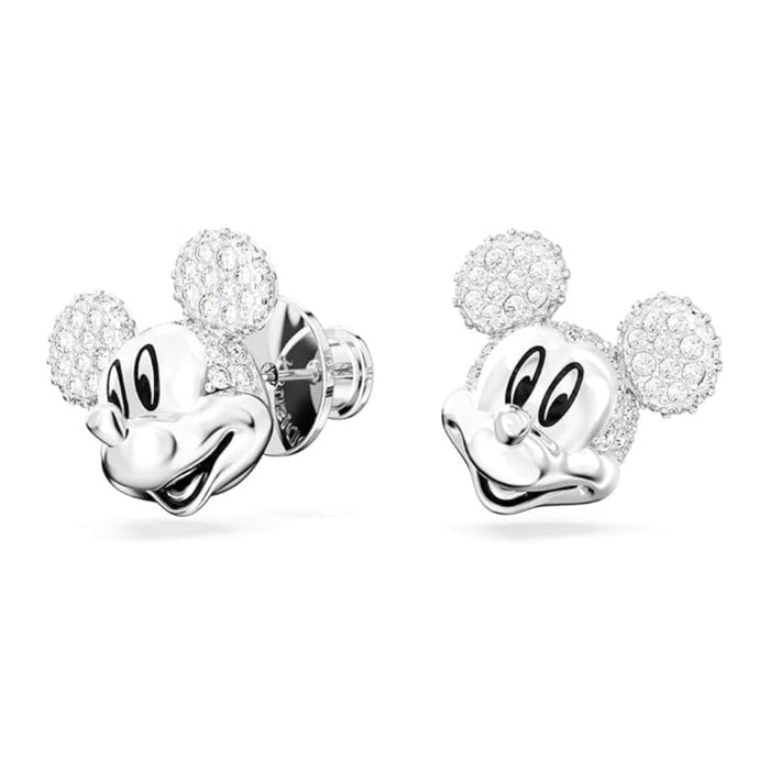 Swarovski Women's White Crystals Rhodium Finished Disney Mickey Mouse stud earrings - 5668781