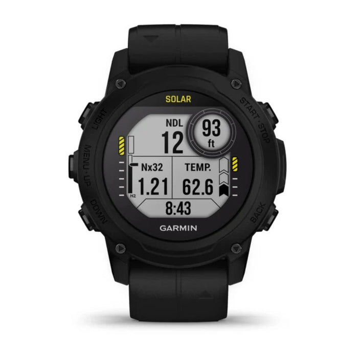 Garmin Descent G1 Solar Black Rugged Dive Computer with Solar Charging Capabilities Multiple Dive Modes Activity Tracking Smartwatch - 010-02604-02