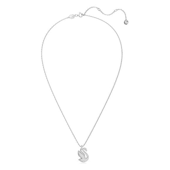 Swarovski Women's White Rhodium Finish Small Swan Pendant Necklace - 5647872