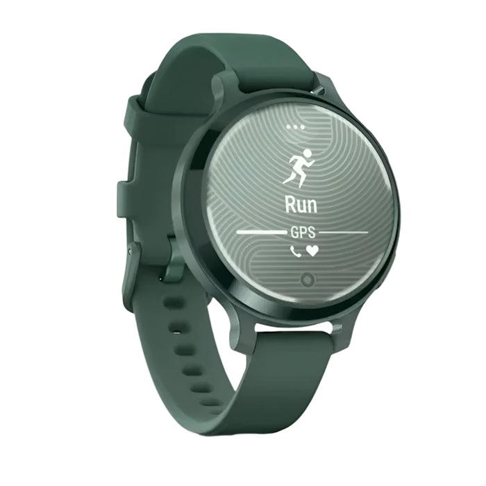Garmin Lily 2 Active Women's Jasper Green With Jasper Green Silicone Band Built-in GPS Hidden Display Patterned Lens Up To 9 Days Battery Life Small And Stylish Smartwatch - 010-02891-02