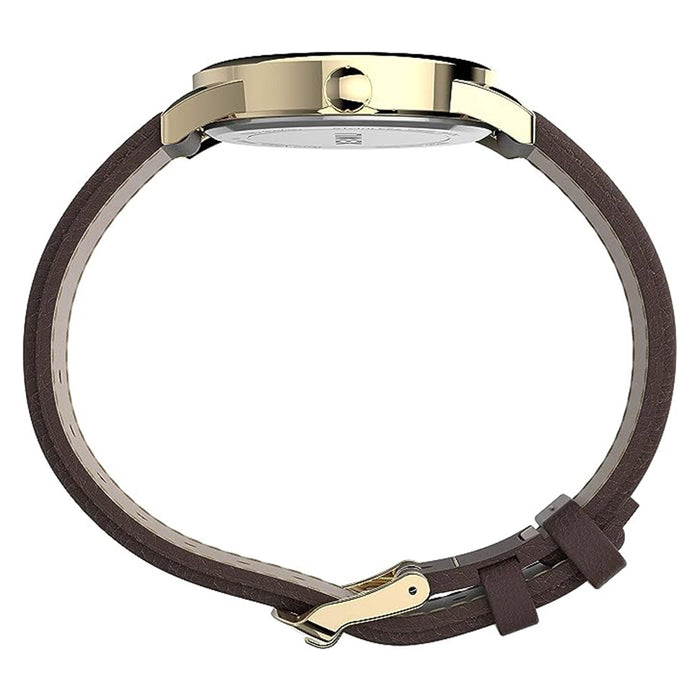 Timex Men's White Dial Brown Leather Band Easy Reader Quartz Watch - TW2U71500