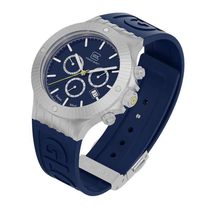Glock Unisex Blue Dial Silicone Rubber Band Chronograph Swiss Quartz Watch - GW-37-1-24