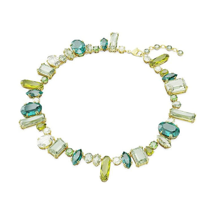 Swarovski Women's Green Crystals Mixed Cuts On Gold-Tone Finish Gema Necklace - 5657388