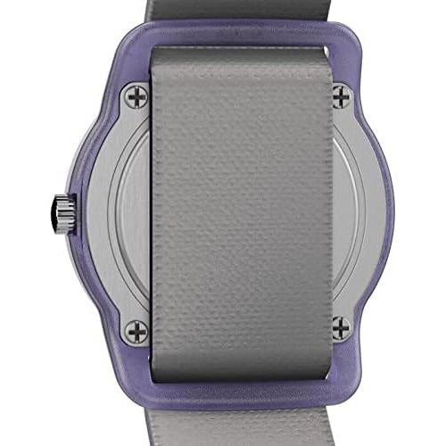 Timex Women's White Dial Purple Elastic Fabric Band Analog Quartz Watch - TW7C770
