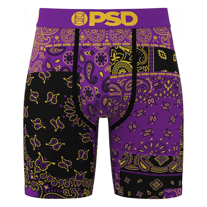 PSD Men's Multicolor Purple Maze Boxer Briefs Small Underwear - 425180046-MUL-S