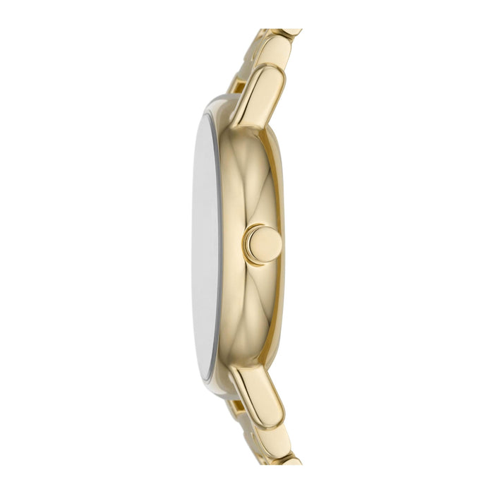 Skagen Signatur Lille Women's Gold Dial Gold Stainless Steel Band Analog Quartz Two-Hand Silver Watch - SKW3124