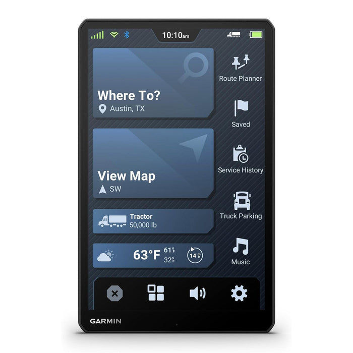 Garmin dēzl™ OTR820 Unisex Black Custom Routing Satellite Imagery Wind Speed Community-Shared Loading Docks Entrances And Parking Dual-Orientation Display Large High-Res 8-Inch GPS Truck Navigator - 010-02925-00