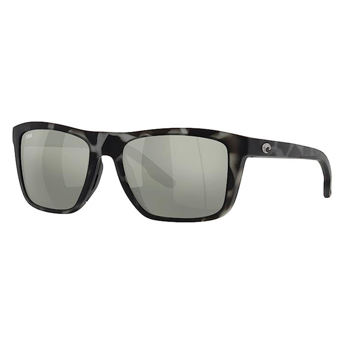 Costa Del Mar Men's Tiger Shark Frame Grey Silver Mirror Lens Polarized Mainsail Rectangular Sunglasses - 06S9107-910706-55
