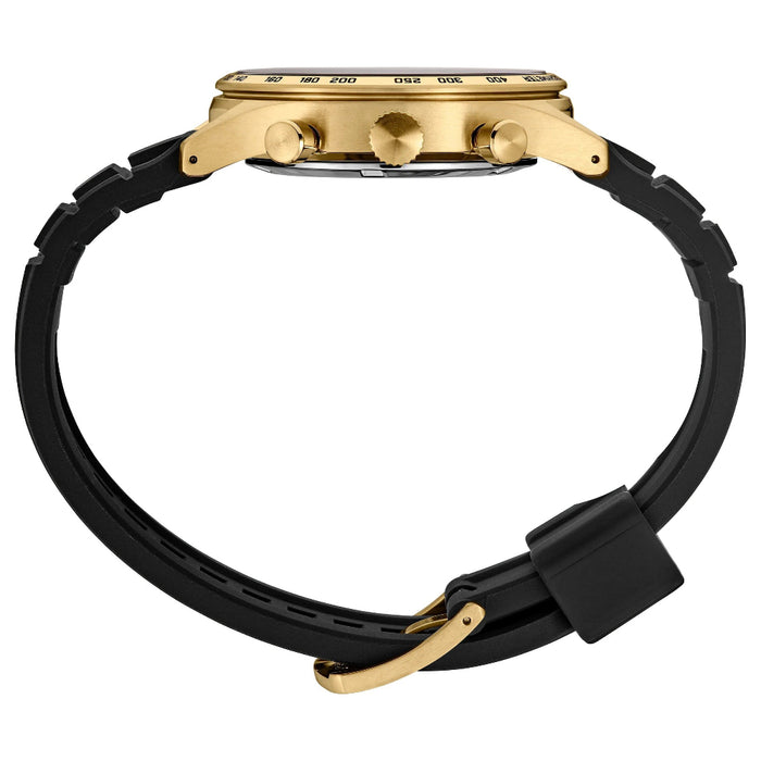 Seiko Essentials Collection Men's Black Dial Black Silicone Strap Chronograph Watch - SSB446