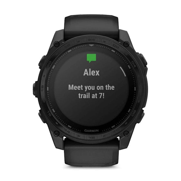 Garmin tactix® 8 51MM Unisex Black With Titanium Bezel And Black Silicone Band Solar Charged Display Elite Includes Applied Ballistics Elite™ Solver Sapphire Lens 40-Meter Dive Rating Premium Tactical GPS Smartwatch - 010-03407-10