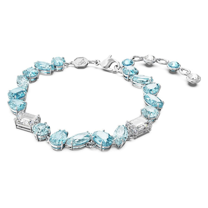 Swarovski Women's Blue Crystals Mixed Cuts on Rhodium Finished Band Gema Soft Bracelet - 5666018