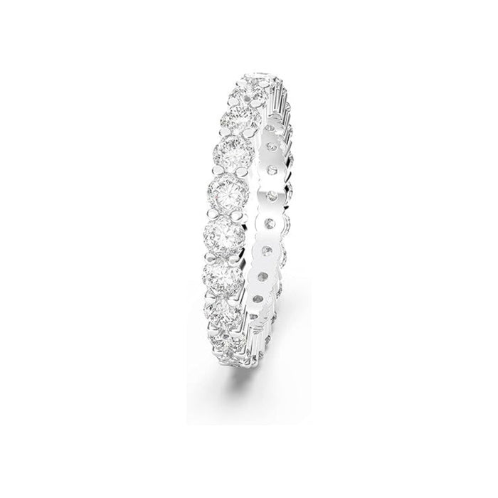 Swarovski Part of the Vittore Collection Women's Clear circle-cut Swarovski Crystals on a Rhodium Finish Setting Size 7 Vittore XL Ring - 5237742