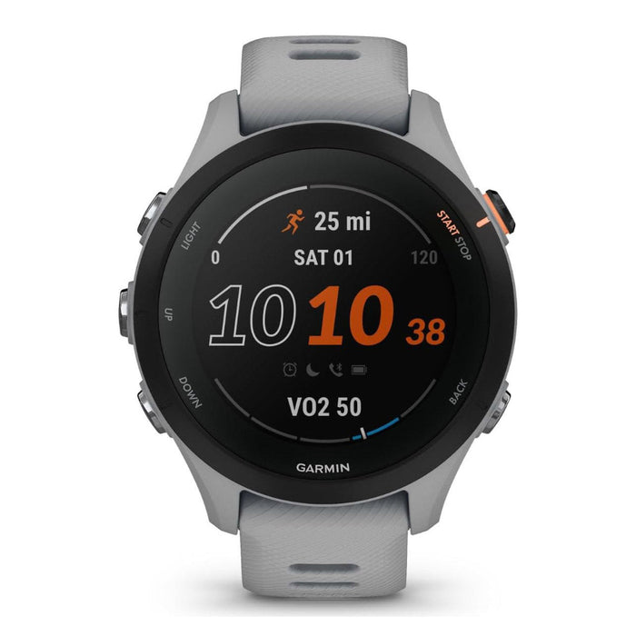 Garmin Forerunner 255S Powder Gray Smaller Advanced Insights Long-Lasting Battery GPS Running Smartwatch - 010-02641-02