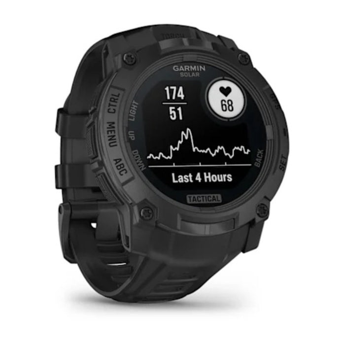 Garmin Instinct® 3 Tactical Edition 50mm Unisex Black Solar Charged Display Rugged Outdoor GPS Smartwatch - 010-02935-50